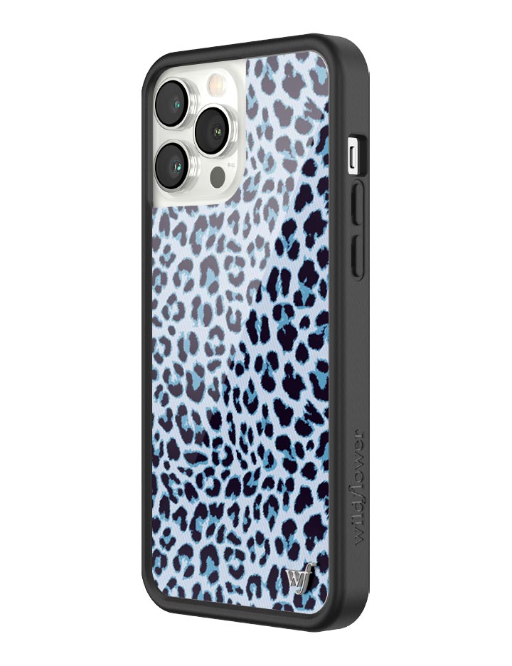 Wildflower iPhone case 13 Pro Max Blue Meow Leopard Cute