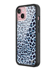 Wildflower iPhone case 15 Blue Meow Leopard Cute