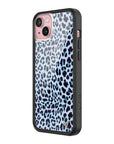 Wildflower iPhone case 15 Plus Blue Meow Leopard Cute