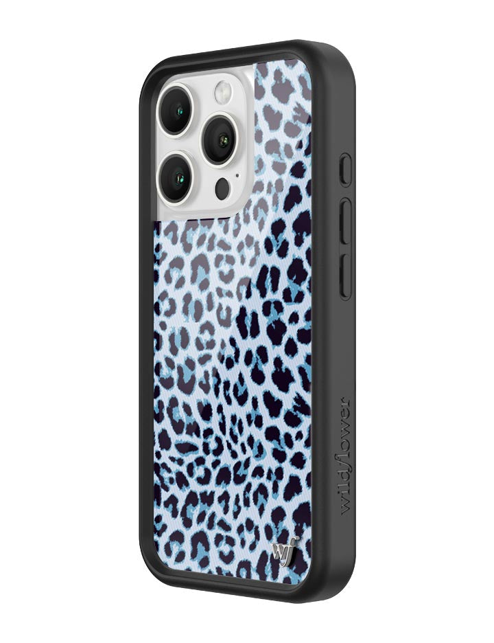 Wildflower iPhone case 16 Pro Blue Meow Leopard Cute