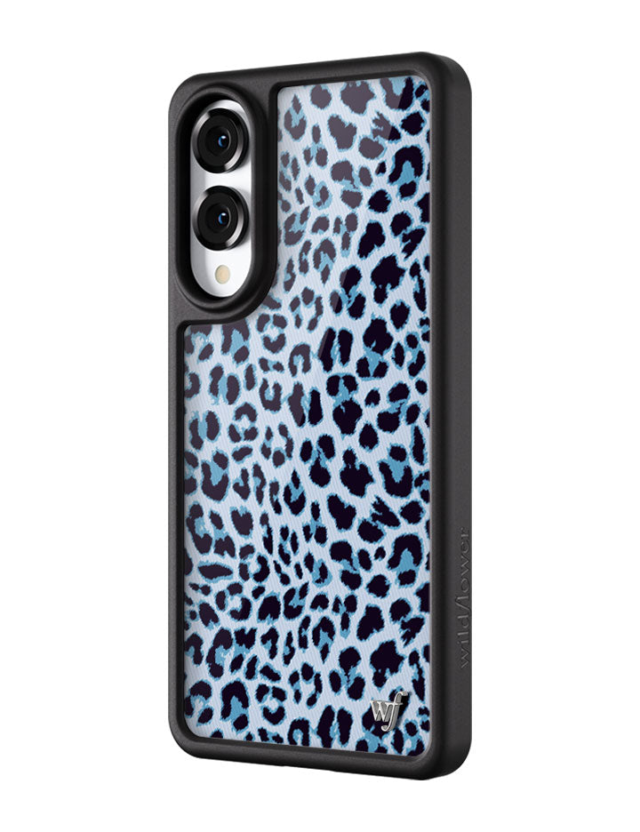 Wildflower Galaxy S25 case Edge Blue Meow Leopard Cute