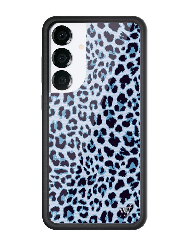 Wildflower Galaxy S25 case Plus Blue Meow Leopard Cute