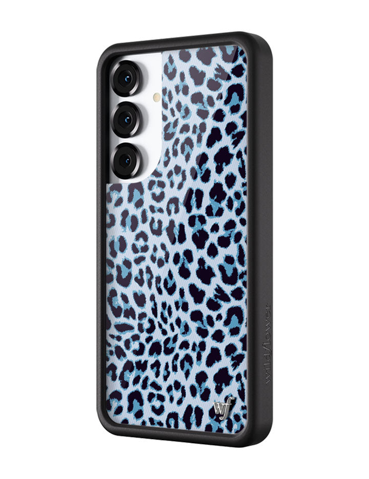 Wildflower Galaxy S25 case Plus Blue Meow Leopard Cute