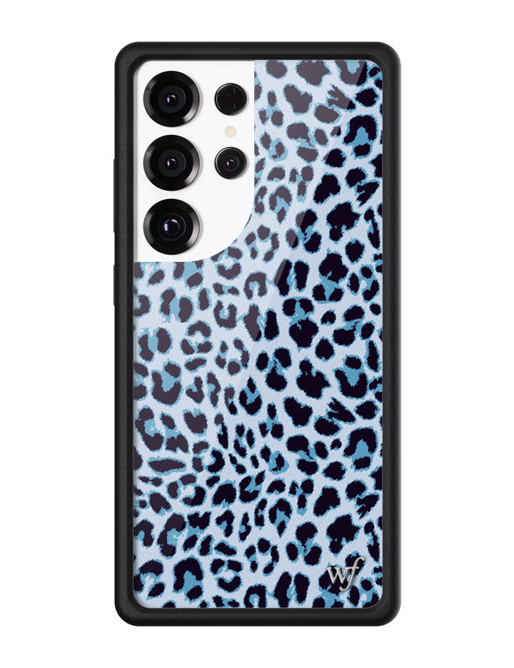 Wildflower Galaxy S25 case Ultra Blue Meow Leopard Cute