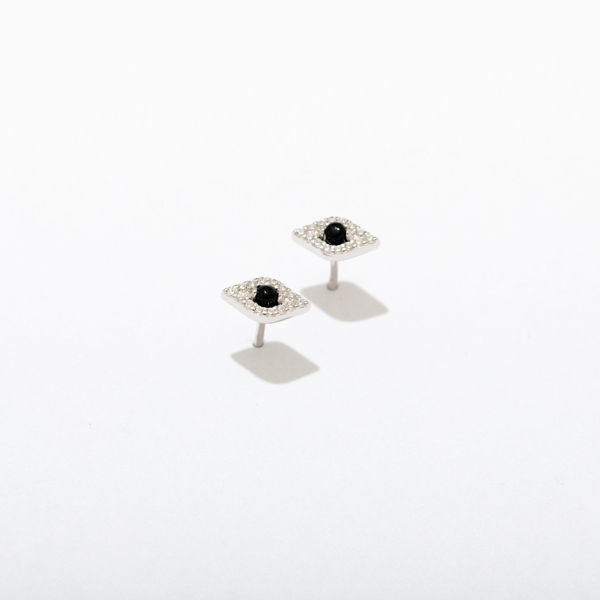 Larissa Loden - Evil Eye Studs - Rhodium Plate