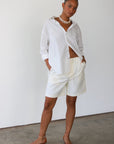 The Pinstripe Bermuda Short - Butter