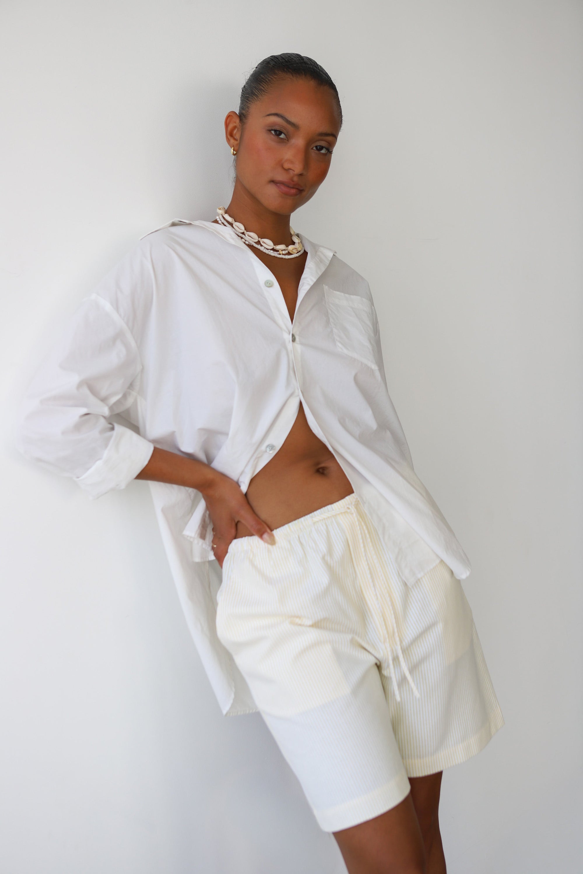 The Pinstripe Bermuda Short - Butter