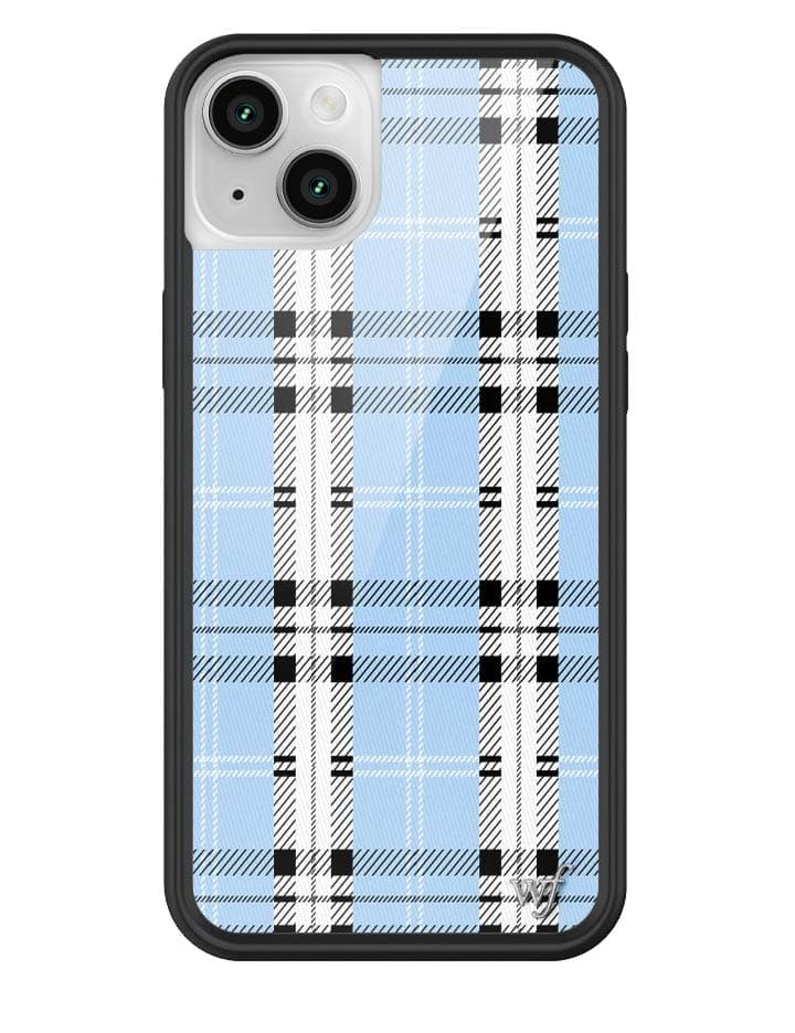 Wildflower iPhone case 14 Plus Plaid Blue Cute