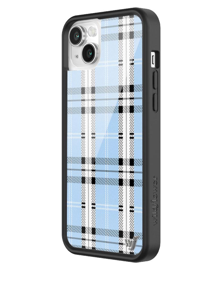 Wildflower iPhone case 14 Plus Plaid Blue Cute
