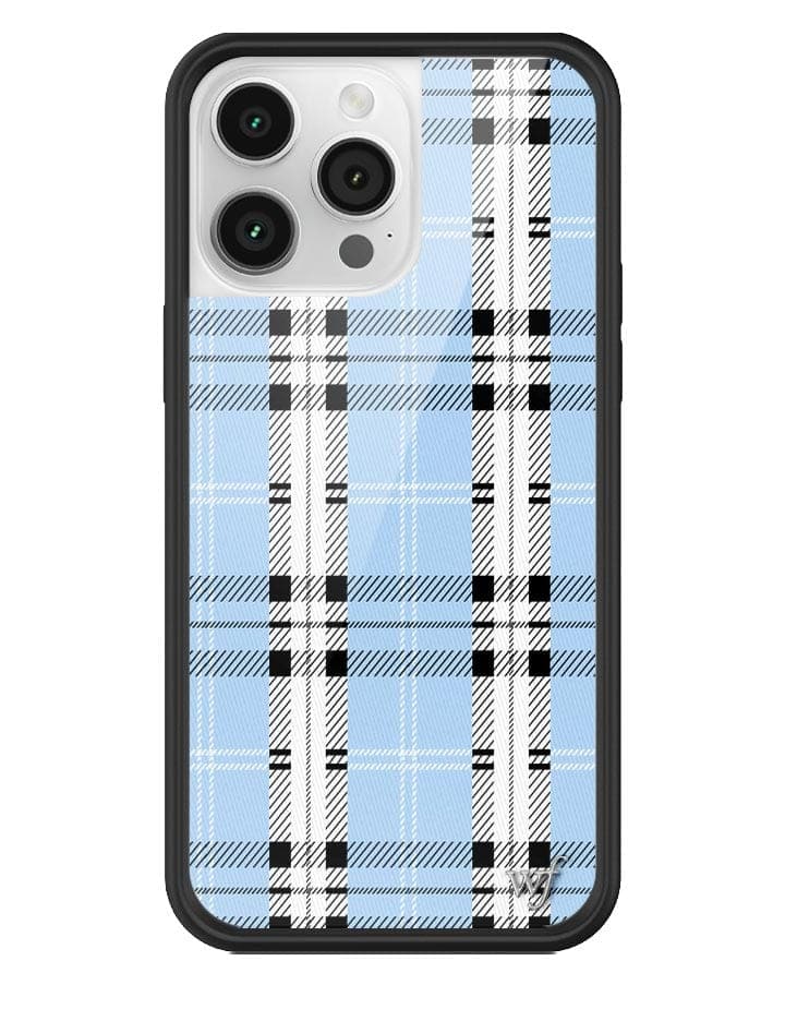 Wildflower iPhone case 14 Pro Max Plaid Blue Cute