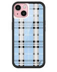 Wildflower iPhone case 15 Plaid Blue Cute