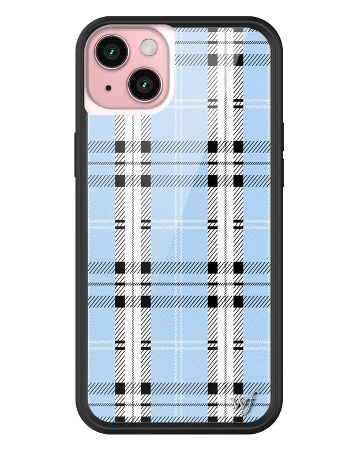 Wildflower iPhone case 15 Plus Plaid Blue Cute