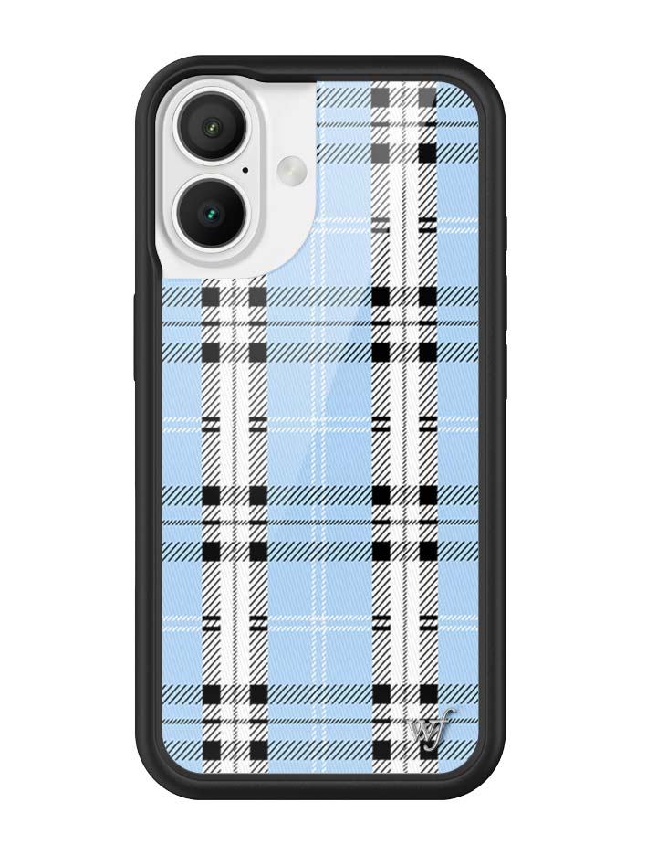 Wildflower iPhone case 16 Plaid Blue Cute