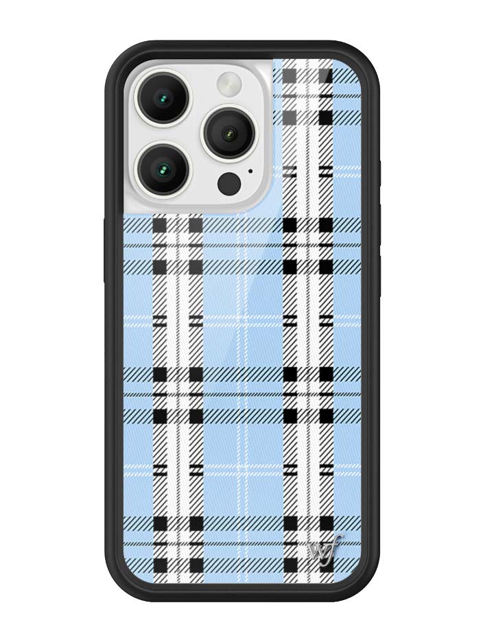 Wildflower iPhone case 16 Pro Plaid Blue Cute