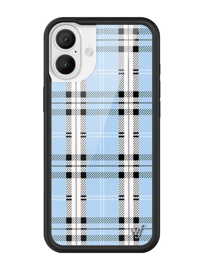 Wildflower iPhone case 16 Plus Plaid Blue Cute