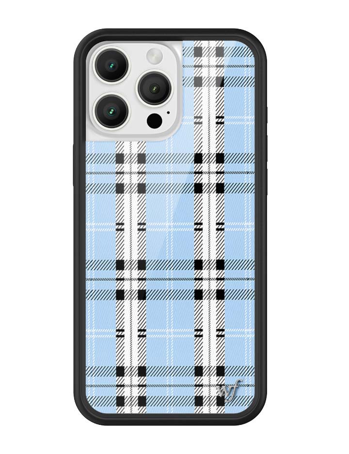 Wildflower iPhone case 16 Pro Max Plaid Blue Cute
