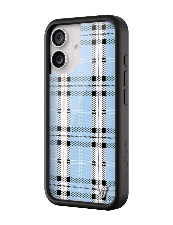 Wildflower iPhone case 17 Plaid Blue Cute