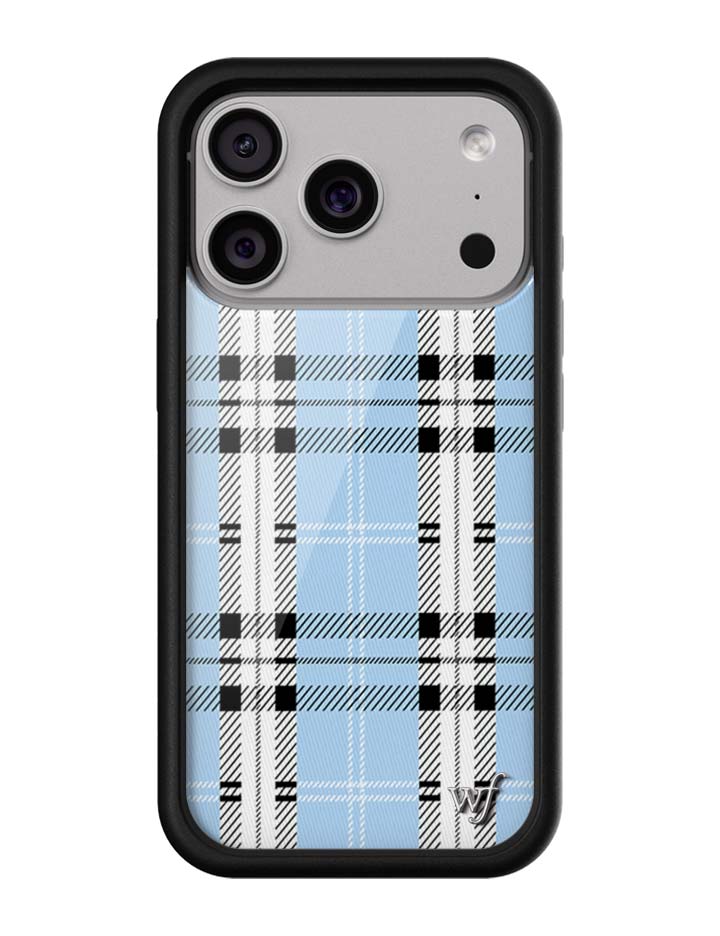 Wildflower iPhone case 17 Pro Plaid Blue Cute