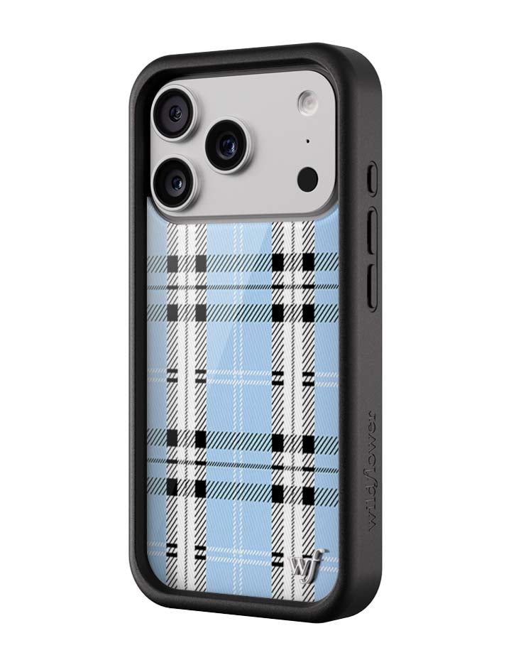 Wildflower iPhone case 17 Pro Plaid Blue Cute