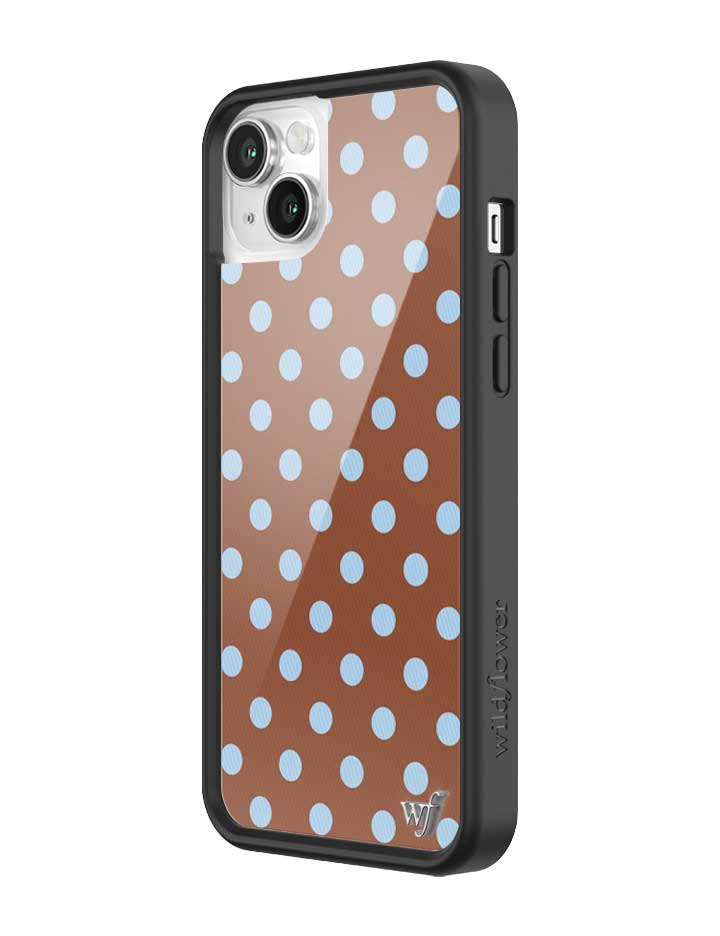 Wildflower iPhone case 13 Polka Dot Brown Blue Cute