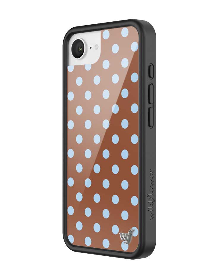 Wildflower iPhone case 17e Polka Dot Brown Blue Cute