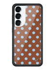 Wildflower Galaxy S25 case Polka Dot Brown Blue Cute