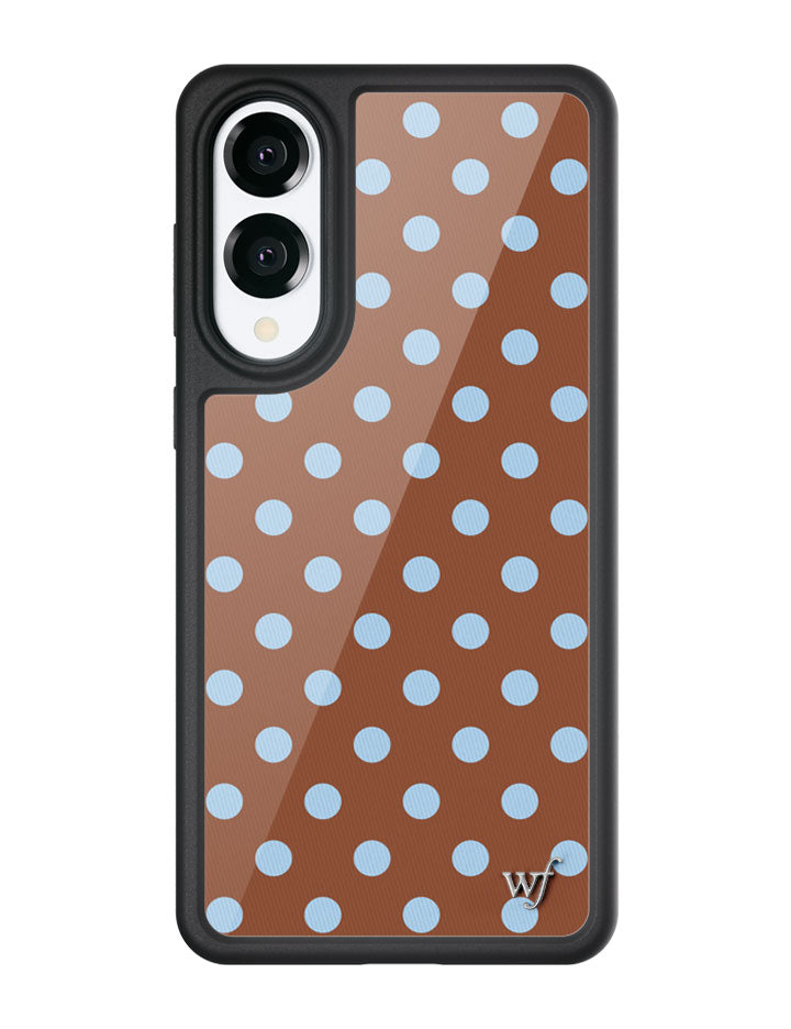 Wildflower Galaxy S25 case Edge Polka Dot Brown Blue Cute