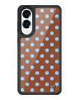 Wildflower Galaxy S25 case Edge Polka Dot Brown Blue Cute