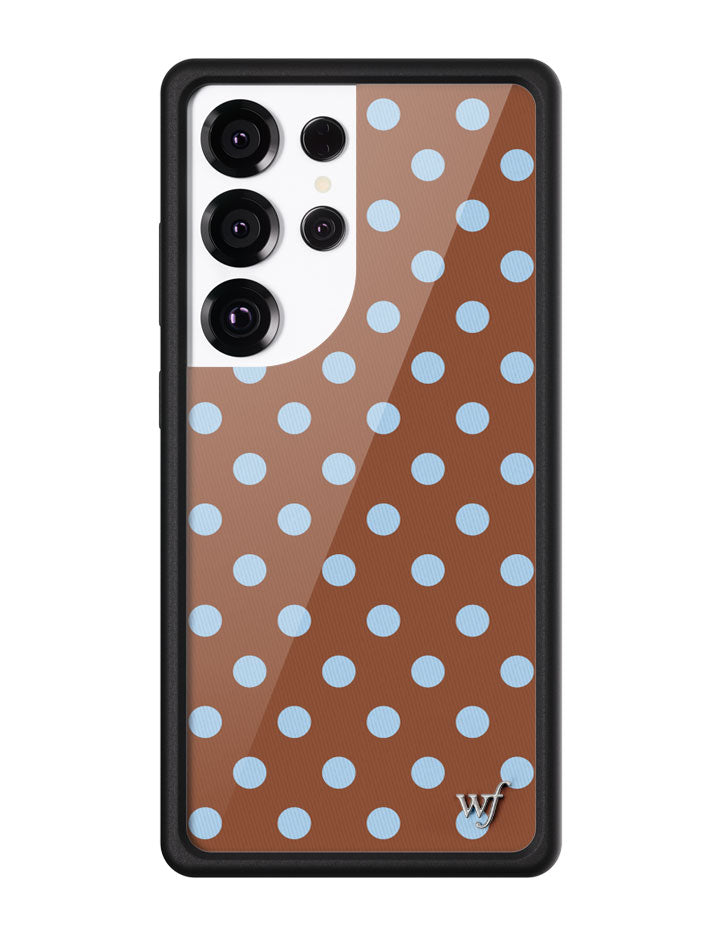 Wildflower Galaxy S25 case Ultra Polka Dot Brown Blue Cute