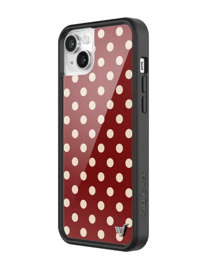 Wildflower iPhone case 13 Polka Dot Burgundy and Cream Cute