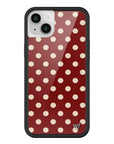 Wildflower iPhone case 14 Polka Dot Burgundy and Cream Cute