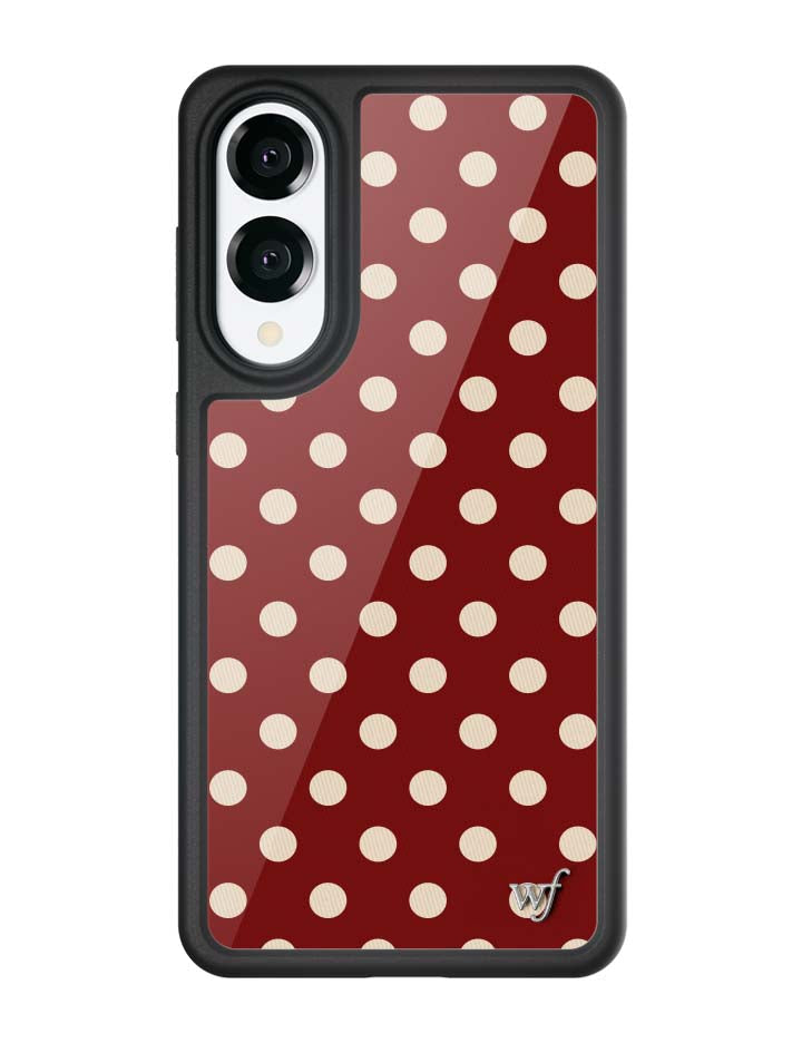 Wildflower Galaxy S25 case Edge Polka Dot Burgundy and Cream Cute