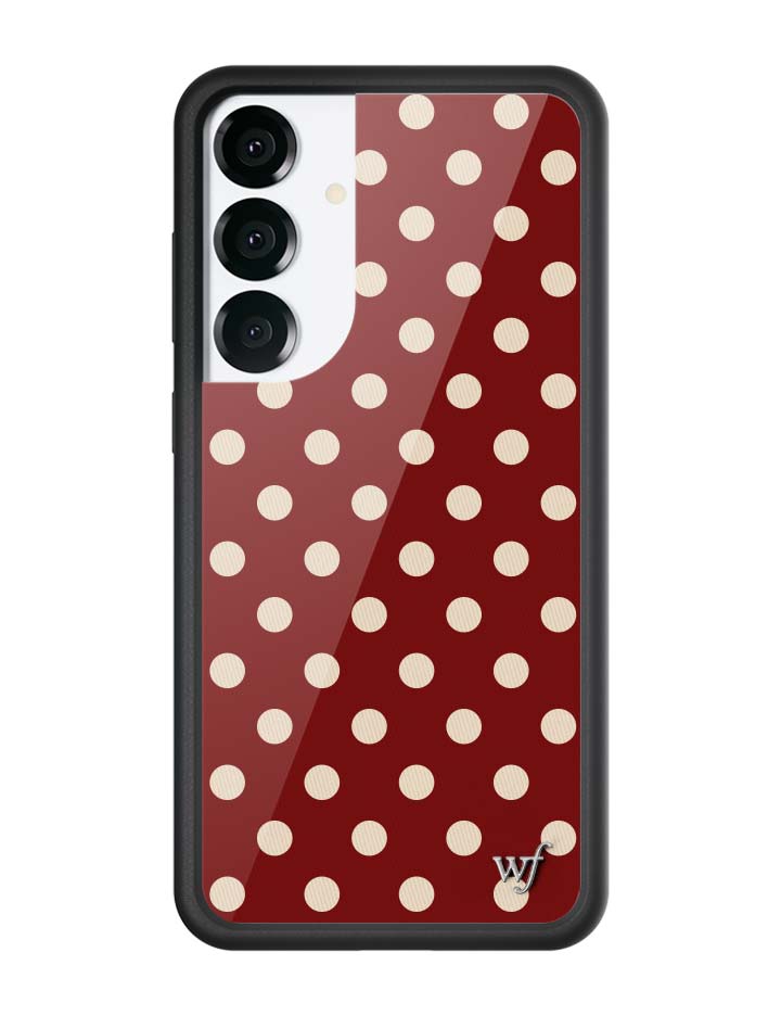 Wildflower Galaxy S25 case Plus Polka Dot Burgundy and Cream Cute