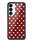 Wildflower Galaxy S25 case Plus Polka Dot Burgundy and Cream Cute