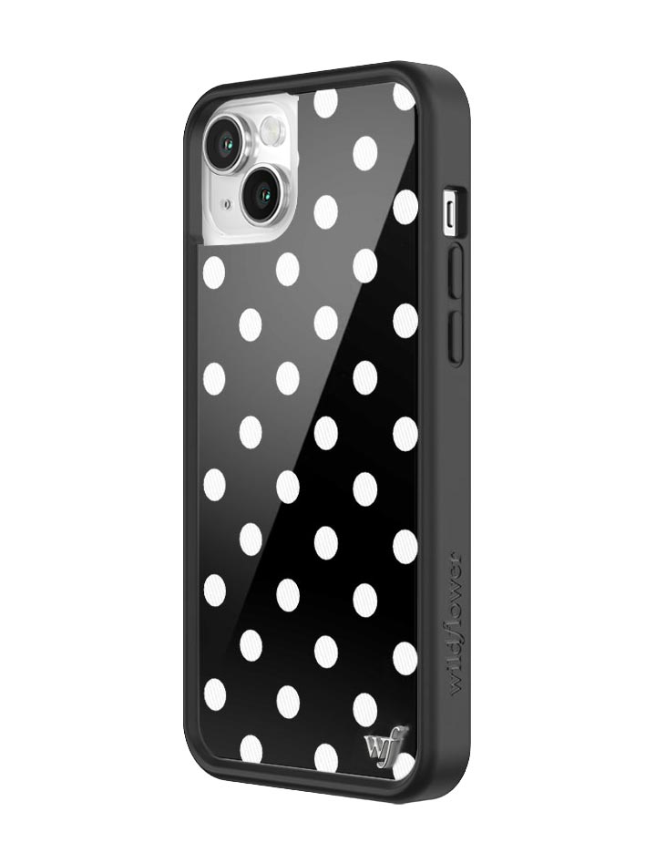 Wildflower Polka Dot Black and White iPhone 14 Case