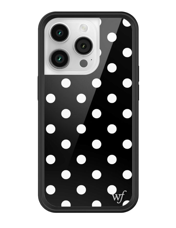 Wildflower Polka Dot Black and White iPhone 14 Pro Case