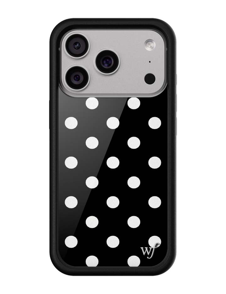 Wildflower Polka Dot Black and White iPhone 17 Pro Case