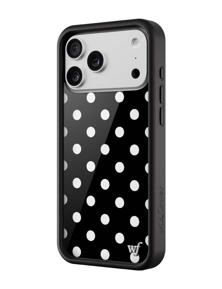 Wildflower Polka Dot Black and White iPhone 17 Pro Max Case