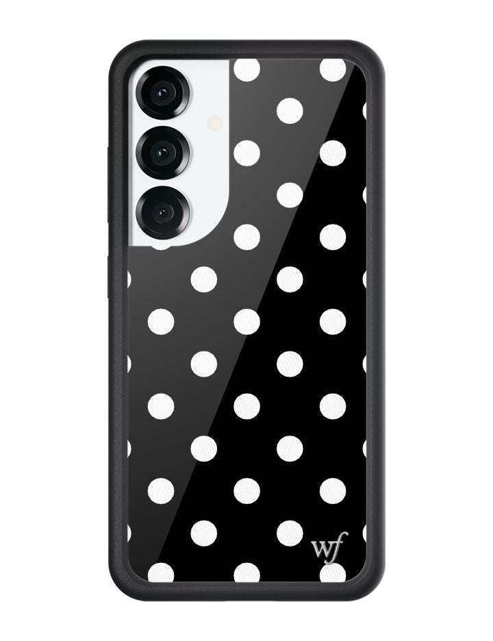 Wildflower Galaxy S25 case Polka Dot Black White Cute