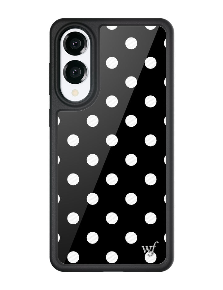 Wildflower Galaxy S25 case Edge Polka Dot Black White Cute