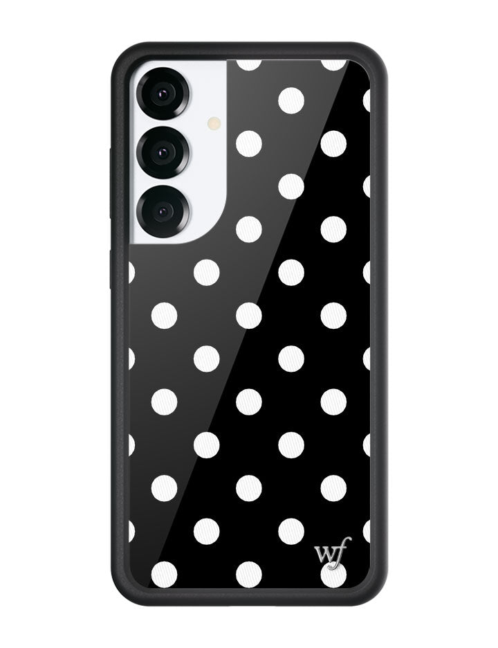 Wildflower Galaxy S25 case Plus Polka Dot Black White Cute