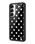 Wildflower Galaxy S25 case Plus Polka Dot Black White Cute