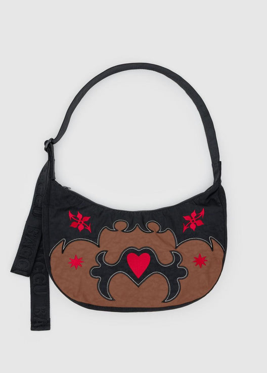Baggu - Medium Nylon Crescent Bag - Western Appliqué -
