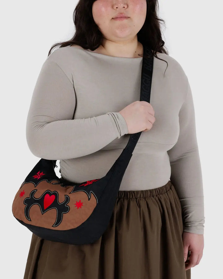 Baggu - Medium Nylon Crescent Bag - Western Appliqué -