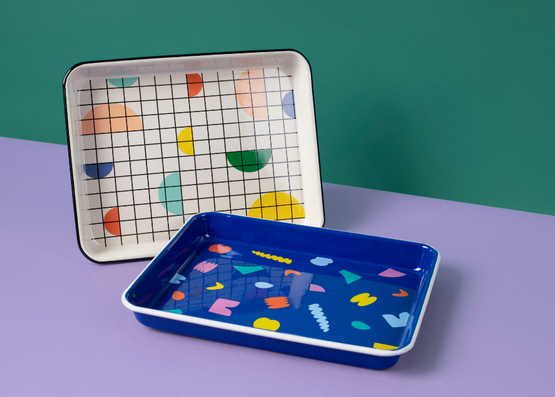 Crow Canyon Home - Poketo x CCH Elements Small Rectangular Tray - Beige Rim -