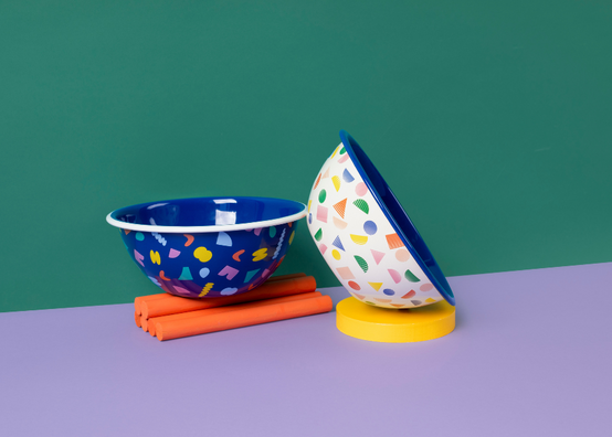 Crow Canyon Home - Poketo x CCH Chips Small Serving Bowl - Blue Rim -
