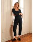 Loup - Nia Long Sleeve Cropped Jumpsuit - Black -