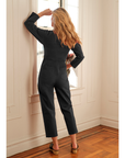Loup - Nia Long Sleeve Cropped Jumpsuit - Black -