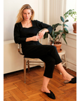 Loup - Nia Long Sleeve Cropped Jumpsuit - Black -