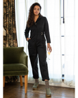 Loup - Wallis Long Sleeve Zip Jumpsuit - Black -